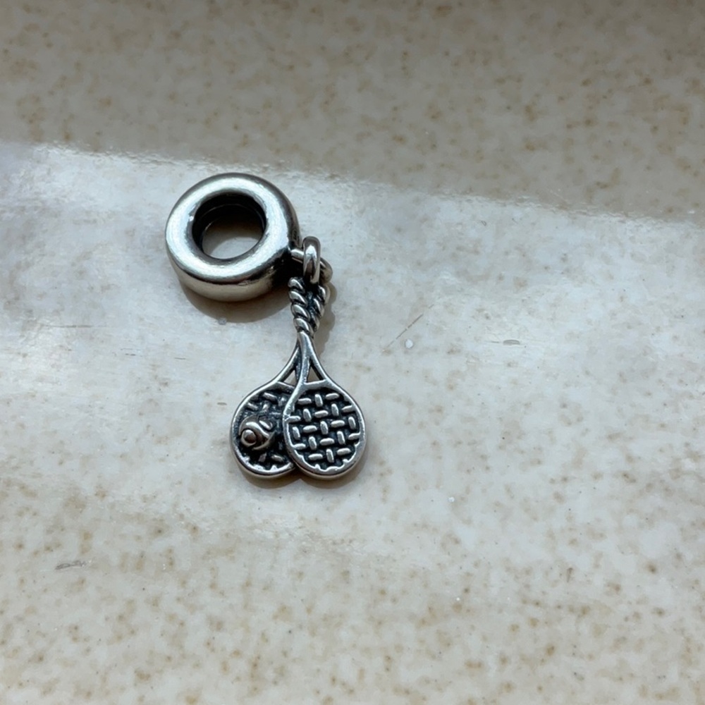 Retired Pandora Game Set Match Silver Dangle Charm